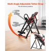 image:imageVEVOR Inversion Table 300 lbs Capacity Heavy Duty Back Inverter Stretcher Inverted Table with DualRoller Locking Decompression Tables for Shoulders Neck MultiAngle Adjustable Tether StrapBlack  Red