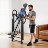 image:imageVEVOR Inversion Table 300 lbs Capacity Heavy Duty Back Inverter Stretcher Inverted Table with DualRoller Locking Decompression Tables for Shoulders Neck MultiAngle Adjustable Tether StrapBlack  Blue