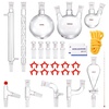 image:imageVEVOR Lab Distillation Kit 33 Boro Lab Glassware Distillation Kit with 24 40 Joint 1000ml Essential Oil Distillation Apparatus Kit 29 pcs Set of Glassware Equipment29Piece