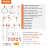 image:imageVEVOR Lab Distillation Kit 33 Boro Lab Glassware Distillation Kit with 24 40 Joint 1000ml Essential Oil Distillation Apparatus Kit 29 pcs Set of Glassware Equipment29Piece
