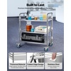 image:imageVEVOR Lab Rolling Cart 3Shelf Stainless Steel Rolling Cart Lab Serving Cart with Swivel Casters Dental Utility Cart for Clinic Lab Hospital Salon 2638x1555x3413Silver