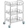 image:imageVEVOR Lab Rolling Cart 3Shelf Stainless Steel Rolling Cart Lab Serving Cart with Swivel Casters Dental Utility Cart for Clinic Lab Hospital Salon 2638x1555x3413Silver