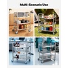 image:imageVEVOR Lab Rolling Cart 3Shelf Stainless Steel Rolling Cart Lab Serving Cart with Swivel Casters Dental Utility Cart for Clinic Lab Hospital Salon 2638x1555x3413Silver