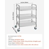 image:imageVEVOR Lab Rolling Cart 3Shelf Stainless Steel Rolling Cart Lab Serving Cart with Swivel Casters Dental Utility Cart for Clinic Lab Hospital Salon 2638x1555x3413Silver