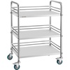 image:imageVEVOR Lab Rolling Cart 3Shelf Stainless Steel Rolling Cart Lab Serving Cart with Swivel Casters Dental Utility Cart for Clinic Lab Hospital Salon 2638x1555x3413Silver
