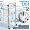 image:imageVEVOR Lab Rolling Cart 3Shelf Stainless Steel Rolling Cart Lab Serving Cart with Swivel Casters Dental Utility Cart for Clinic Lab Hospital Salon 2638x1555x3413Silver
