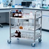 image:imageVEVOR Lab Rolling Cart 3Shelf Stainless Steel Rolling Cart Lab Serving Cart with Swivel Casters Dental Utility Cart for Clinic Lab Hospital Salon 2638x1555x3413Silver
