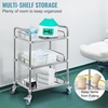 image:imageVEVOR Lab Rolling Cart 3Shelf Stainless Steel Rolling Cart Lab Serving Cart with Swivel Casters Dental Utility Cart for Clinic Lab Hospital Salon 2638x1555x3413Silver