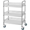 image:imageVEVOR Lab Rolling Cart 3Shelf Stainless Steel Rolling Cart Lab Serving Cart with Swivel Casters Dental Utility Cart for Clinic Lab Hospital Salon 2638x1555x3413Silver