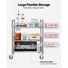 image:imageVEVOR Lab Rolling Cart 3Shelf Stainless Steel Rolling Cart Lab Serving Cart with Swivel Casters Dental Utility Cart for Clinic Lab Hospital Salon 2638x1555x3413Silver