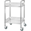 image:imageVEVOR Lab Rolling Cart 3Shelf Stainless Steel Rolling Cart Lab Serving Cart with Swivel Casters Dental Utility Cart for Clinic Lab Hospital Salon 2638x1555x3413Silver
