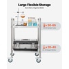 image:imageVEVOR Lab Rolling Cart 3Shelf Stainless Steel Rolling Cart Lab Serving Cart with Swivel Casters Dental Utility Cart for Clinic Lab Hospital Salon 2638x1555x3413Silver