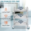 image:imageVEVOR Lab Rolling Cart 3Shelf Stainless Steel Rolling Cart Lab Serving Cart with Swivel Casters Dental Utility Cart for Clinic Lab Hospital Salon 2638x1555x3413Silver