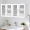 image:imageVEVOR Laundry Room Wall Cabinet 2Tier Wall Mounted Hanging Cabinet with Adjustable Shelf Cupboard Storage with 2 Doors for Kitchen Bathroom Laundry 118 x 236 x 236 in D x W x H White4 Doors