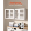 image:imageVEVOR Laundry Room Wall Cabinet 2Tier Wall Mounted Hanging Cabinet with Adjustable Shelf Cupboard Storage with 2 Doors for Kitchen Bathroom Laundry 118 x 236 x 236 in D x W x H White4 Doors
