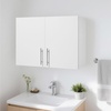 image:imageVEVOR Laundry Room Wall Cabinet 2Tier Wall Mounted Hanging Cabinet with Adjustable Shelf Cupboard Storage with 2 Doors for Kitchen Bathroom Laundry 118 x 236 x 236 in D x W x H White2 Doors