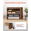 image:imageVEVOR Literature Organizer 4 Compartments Office Mailbox with Detachable Shelves Wooden Mailbox Sorter with Side Vertical Storage Countertop Office Home Organizer for File Document Paper BrownBrown