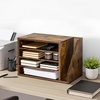 image:imageVEVOR Literature Organizer 4 Compartments Office Mailbox with Detachable Shelves Wooden Mailbox Sorter with Side Vertical Storage Countertop Office Home Organizer for File Document Paper BrownBrown