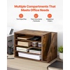 image:imageVEVOR Literature Organizer 4 Compartments Office Mailbox with Detachable Shelves Wooden Mailbox Sorter with Side Vertical Storage Countertop Office Home Organizer for File Document Paper BrownBrown