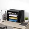 image:imageVEVOR Literature Organizer 4 Compartments Office Mailbox with Detachable Shelves Wooden Mailbox Sorter with Side Vertical Storage Countertop Office Home Organizer for File Document Paper BrownBlack