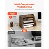 image:imageVEVOR Literature Organizer 4 Compartments Office Mailbox with Detachable Shelves Wooden Mailbox Sorter with Side Vertical Storage Countertop Office Home Organizer for File Document Paper BrownBrown