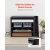 image:imageVEVOR Literature Organizer 4 Compartments Office Mailbox with Detachable Shelves Wooden Mailbox Sorter with Side Vertical Storage Countertop Office Home Organizer for File Document Paper BrownBlack