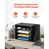 image:imageVEVOR Literature Organizer 4 Compartments Office Mailbox with Detachable Shelves Wooden Mailbox Sorter with Side Vertical Storage Countertop Office Home Organizer for File Document Paper BrownBlack