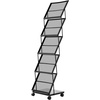 image:imageVEVOR Literature Rack 6 Pockets Pop up Aluminum Magazine Rack Lightweight Catalog Holder Stand wCarrying Bag for Living Room Hotel Trade Show Exhibition Office5 Pockets