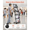 image:imageVEVOR Literature Rack 6 Pockets Pop up Aluminum Magazine Rack Lightweight Catalog Holder Stand wCarrying Bag for Living Room Hotel Trade Show Exhibition Office5 Pockets
