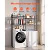 image:imageVEVOR Over The Washer and Dryer Storage Shelf 4 Tier Laundry Room Drying Rack with Hanger Rod and Hooks Adjustable Over Washer and Dryer Shelves Laundry Room Shelf Storage Space Saver BlackBlack