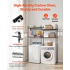 image:imageVEVOR Over The Washer and Dryer Storage Shelf 4 Tier Laundry Room Drying Rack with Hanger Rod and Hooks Adjustable Over Washer and Dryer Shelves Laundry Room Shelf Storage Space Saver BlackBlack