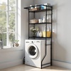image:imageVEVOR Over The Washer and Dryer Storage Shelf 4 Tier Laundry Room Drying Rack with Hanger Rod and Hooks Adjustable Over Washer and Dryer Shelves Laundry Room Shelf Storage Space Saver BlackBlack