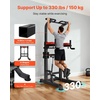 image:imageVEVOR Pull Up Bar 330 LBS Power Tower Dip Station Workout Dip Station with HShaped Stable Base amp Assistance Platform Adjustable 9 Level Height Pullup Stand for Back 3Level Adjustable Elbow Pads