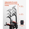 image:imageVEVOR Pull Up Bar 330 LBS Power Tower Dip Station Workout Dip Station with HShaped Stable Base amp Assistance Platform Adjustable 9 Level Height Pullup Stand for Back 3Level Adjustable Elbow Pads