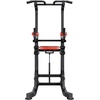 image:imageVEVOR Pull Up Bar 330 LBS Power Tower Dip Station Workout Dip Station with HShaped Stable Base amp Assistance Platform Adjustable 9 Level Height Pullup Stand for Back 3Level Adjustable Elbow Pads
