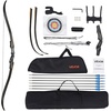 image:imageVEVOR Recurve Bow and Arrows Kit 60 inch Wooden Takedown Bows Right Handed Ergonomic Archery Recurve Bow Package Longbow for Outdoor Target Training Practice Hunting Beginners to Advanced50LB