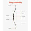 image:imageVEVOR Recurve Bow and Arrows Kit 60 inch Wooden Takedown Bows Right Handed Ergonomic Archery Recurve Bow Package Longbow for Outdoor Target Training Practice Hunting Beginners to Advanced50LB