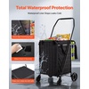 image:imageVEVOR Shopping Cart Folding Grocery Utility Cart with Dual Baskets Waterproof Liner amp Wheels 100 LBS Large Load Capacity Heavy Duty Laundry Basket for Laundry Shopping Camping Grocery LuggageMedium