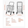 image:imageVEVOR Shopping Cart Folding Grocery Utility Cart with Dual Baskets Waterproof Liner amp Wheels 100 LBS Large Load Capacity Heavy Duty Laundry Basket for Laundry Shopping Camping Grocery LuggageLarge