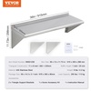 image:imageVEVOR Stainless Steel Wall Shelf 86 x 162 Pack with Backsplash Holds 44 lbs Ideal for Kitchen Bar Restaurant Home Hotel12 x 36