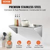 image:imageVEVOR Stainless Steel Wall Shelf 86 x 162 Pack with Backsplash Holds 44 lbs Ideal for Kitchen Bar Restaurant Home Hotel12 x 36