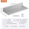 image:imageVEVOR Stainless Steel Wall Shelf 86 x 162 Pack with Backsplash Holds 44 lbs Ideal for Kitchen Bar Restaurant Home Hotel86 x 242PCS
