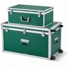 image:imageVEVOR Storage Trunk Set of 2 Wooden Suitcase Storage Boxes with Padlocks Large Trunk Includes Casters amp 3 Metal Handles Decorative Store Chest with Lids for Travel Apartment Dorm PinkGreen