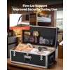 image:imageVEVOR Storage Trunk Set of 2 Wooden Suitcase Storage Boxes with Padlocks Large Trunk Includes Casters amp 3 Metal Handles Decorative Store Chest with Lids for Travel Apartment Dorm PinkBlack