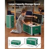 image:imageVEVOR Storage Trunk Set of 2 Wooden Suitcase Storage Boxes with Padlocks Large Trunk Includes Casters amp 3 Metal Handles Decorative Store Chest with Lids for Travel Apartment Dorm PinkGreen