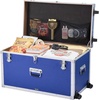 image:imageVEVOR Storage Trunk Set of 2 Wooden Suitcase Storage Boxes with Padlocks Large Trunk Includes Casters amp 3 Metal Handles Decorative Store Chest with Lids for Travel Apartment Dorm PinkBlue