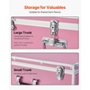 image:imageVEVOR Storage Trunk Set of 2 Wooden Suitcase Storage Boxes with Padlocks Large Trunk Includes Casters amp 3 Metal Handles Decorative Store Chest with Lids for Travel Apartment Dorm PinkPink