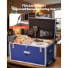 image:imageVEVOR Storage Trunk Set of 2 Wooden Suitcase Storage Boxes with Padlocks Large Trunk Includes Casters amp 3 Metal Handles Decorative Store Chest with Lids for Travel Apartment Dorm PinkBlue