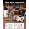 image:imageVEVOR Storage Trunk Set of 2 Wooden Suitcase Storage Boxes with Padlocks Large Trunk Includes Casters amp 3 Metal Handles Decorative Store Chest with Lids for Travel Apartment Dorm PinkWhite