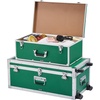 image:imageVEVOR Storage Trunk Set of 2 Wooden Suitcase Storage Boxes with Padlocks Large Trunk Includes Casters amp 3 Metal Handles Decorative Store Chest with Lids for Travel Apartment Dorm PinkGreen